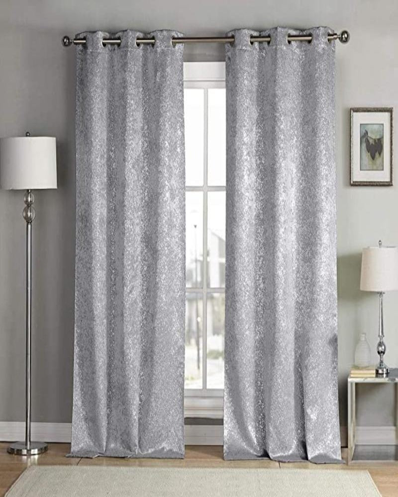 Bella Metallic Blackout Textured Curtains, 2 Panels