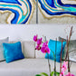 Aqua Blue Resin Luxury Wall Art