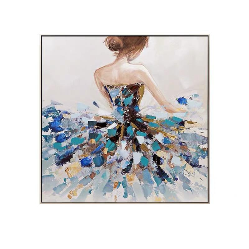 blue dancing girl wall art