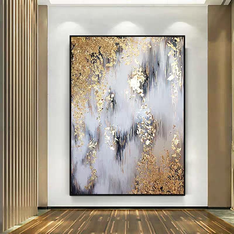 black and gold abstract wall art