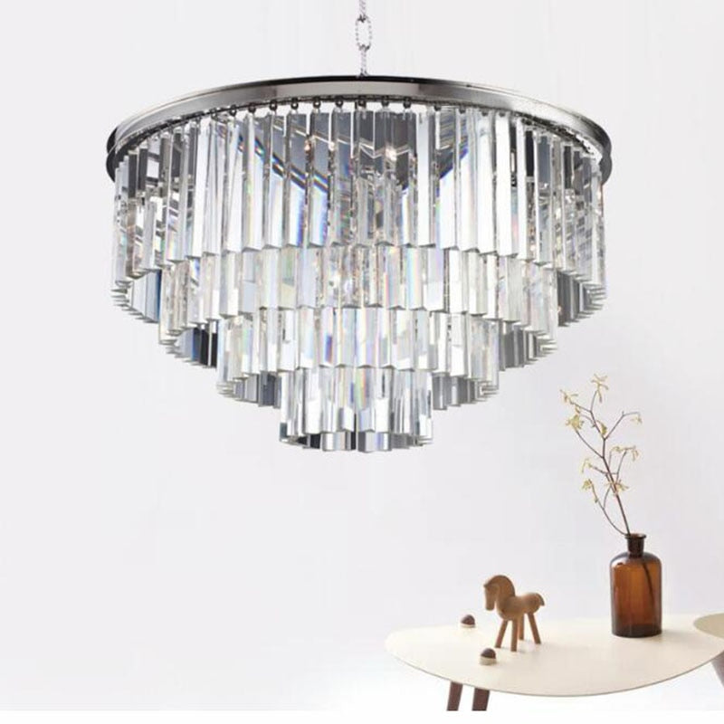 Aria Round Layered Crystal Chandelier