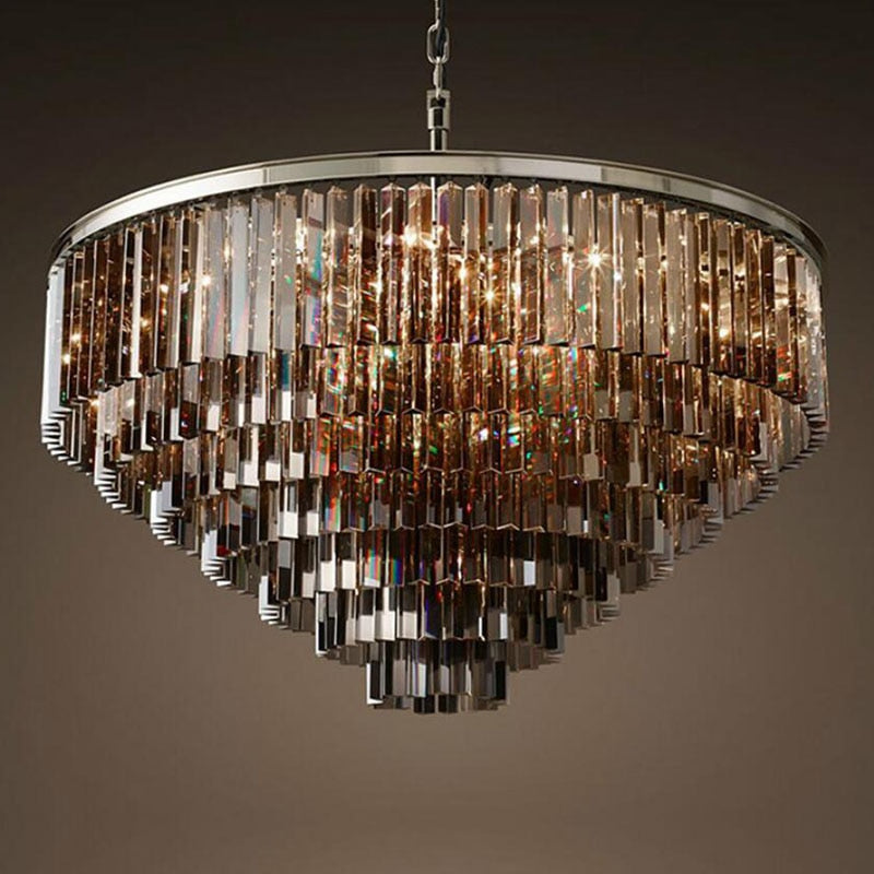 Aria Round Layered Crystal Chandelier