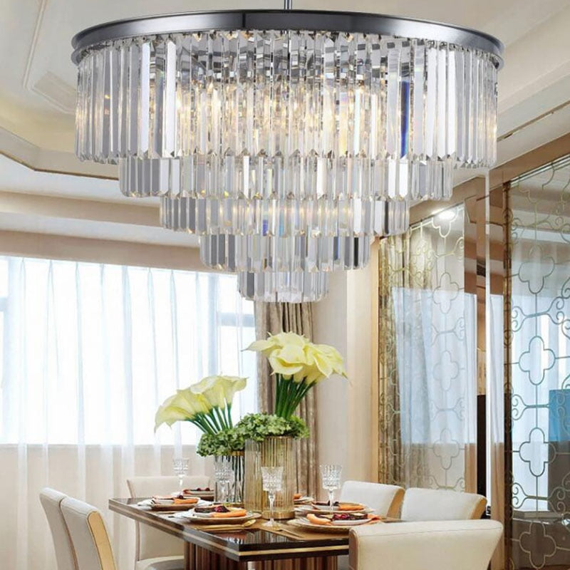 Aria Round Layered Crystal Chandelier