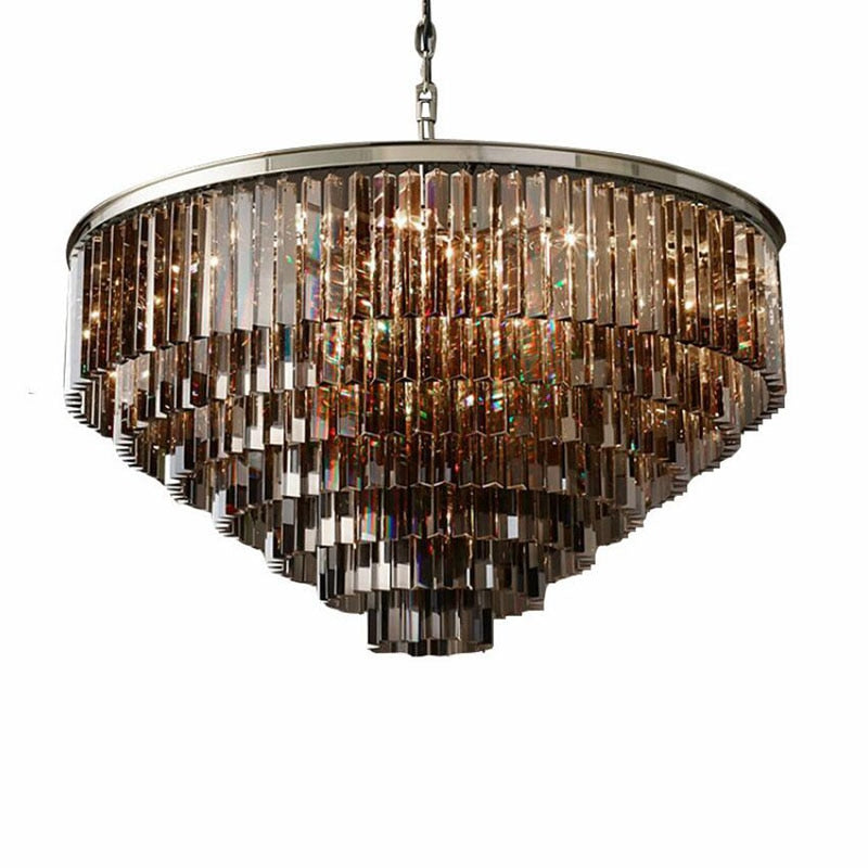 Aria Round Layered Crystal Chandelier