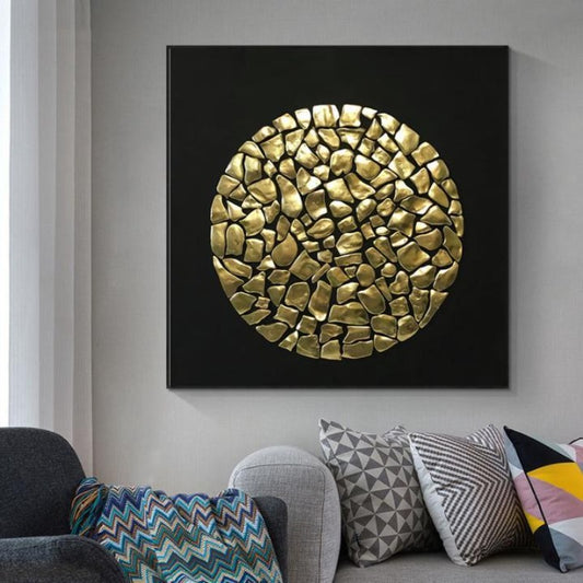 black and gold printed wall art