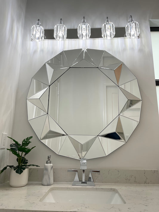 Leyah Modern Contemporary Round Mirror