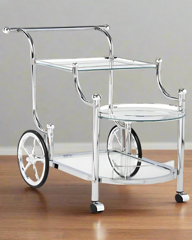 Isabella Silver Serving Bar Cart