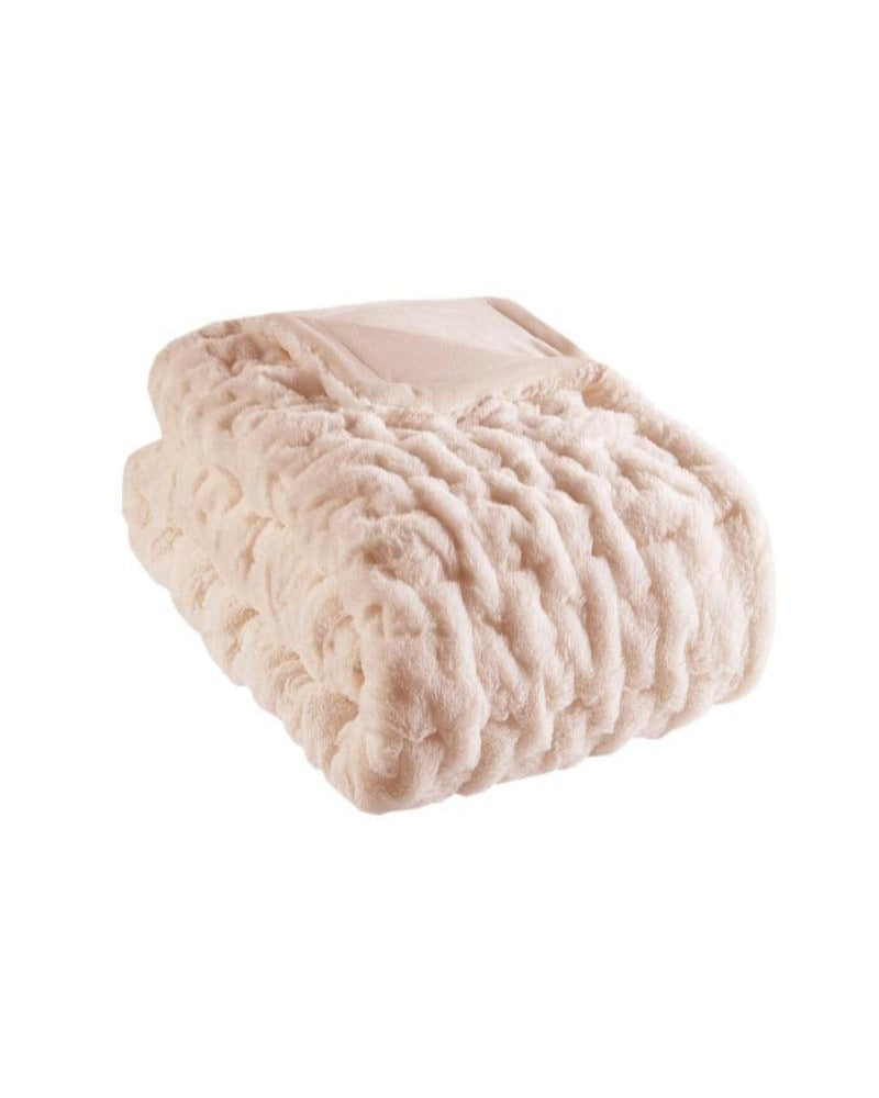 Caprice Faux Fur Plush Throw Blanket