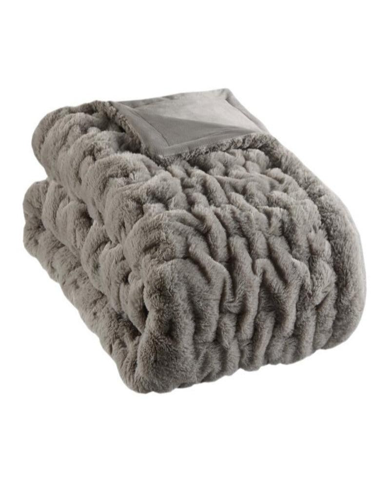 Caprice Faux Fur Plush Throw Blanket