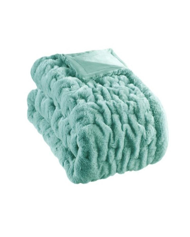 Caprice Faux Fur Plush Throw Blanket