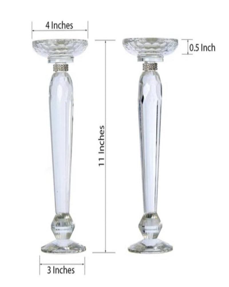 Tiffany Crystal Candle Holders, Set of 2