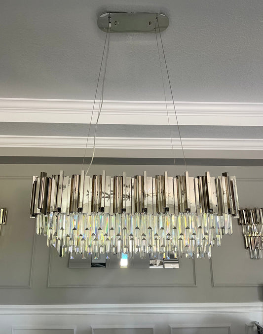 Dante Modern Rectangular Crystal Chandelier