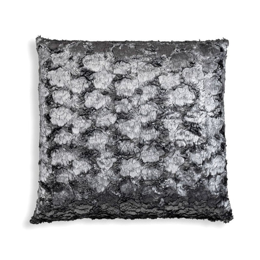 Sable PV Acrylic Faux Fur with Metallic Feather Pillow