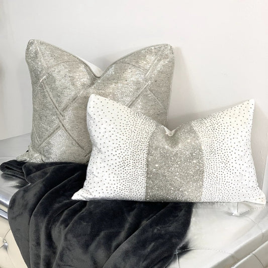 Akai Silver Hand Beaded Pillow