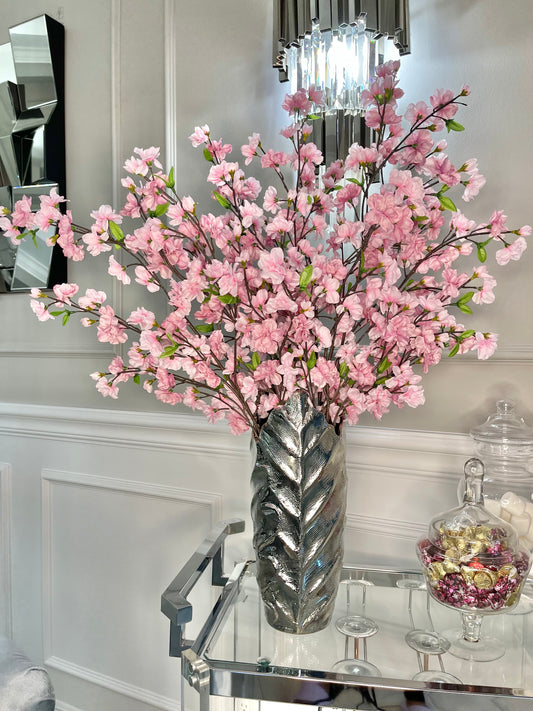 Silk Cherry Blossom Flower Branches, 36" Set of 3 Pink