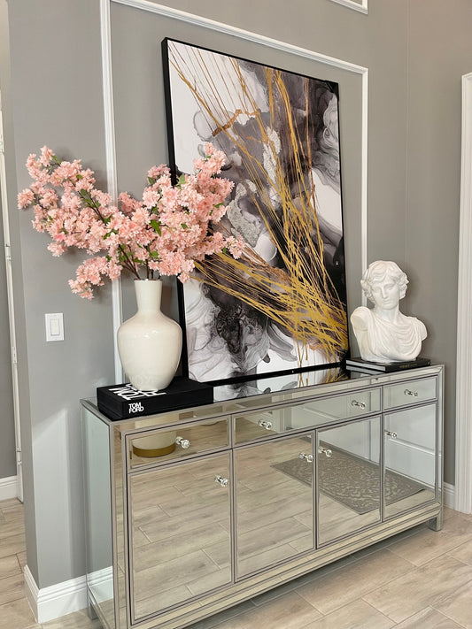 Silk Cherry Blossom Flower Branches, 40", Set of 3 Light Blush