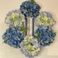 Silk Hydrangea Wreath Medium Luxury Mixed Blue 18in