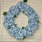 Large Luxury Blue Silk Hydrangea Wreath, 24in All Season UV Resistant