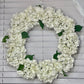 Large Handcrafted White Silk Hydrangea Wreath, 24in