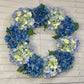 Capri Large Luxury Mixed Blue Silk Hydrangea Wreath, 24in