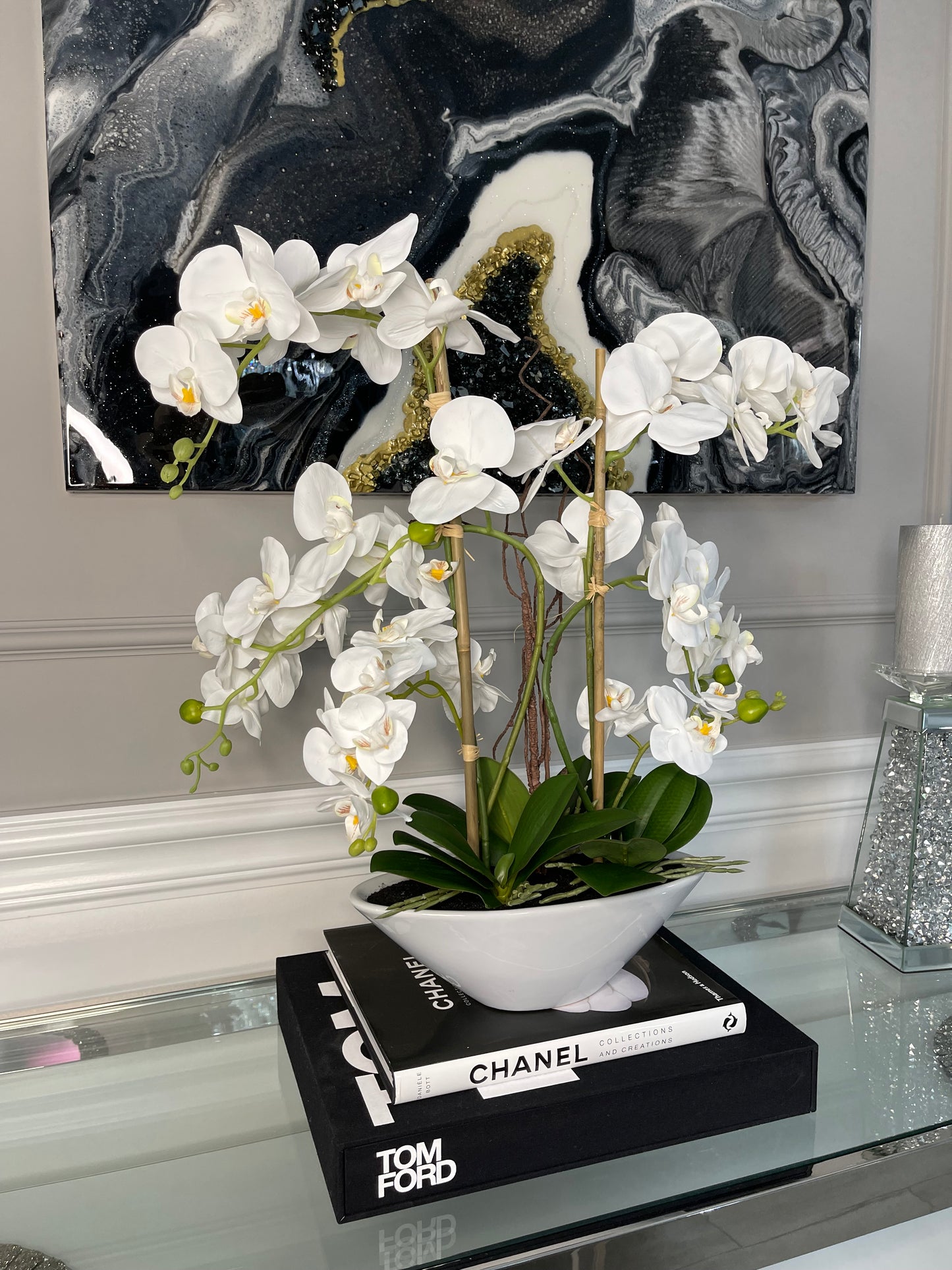 Phalaenopsis Floral White Orchid Arrangement