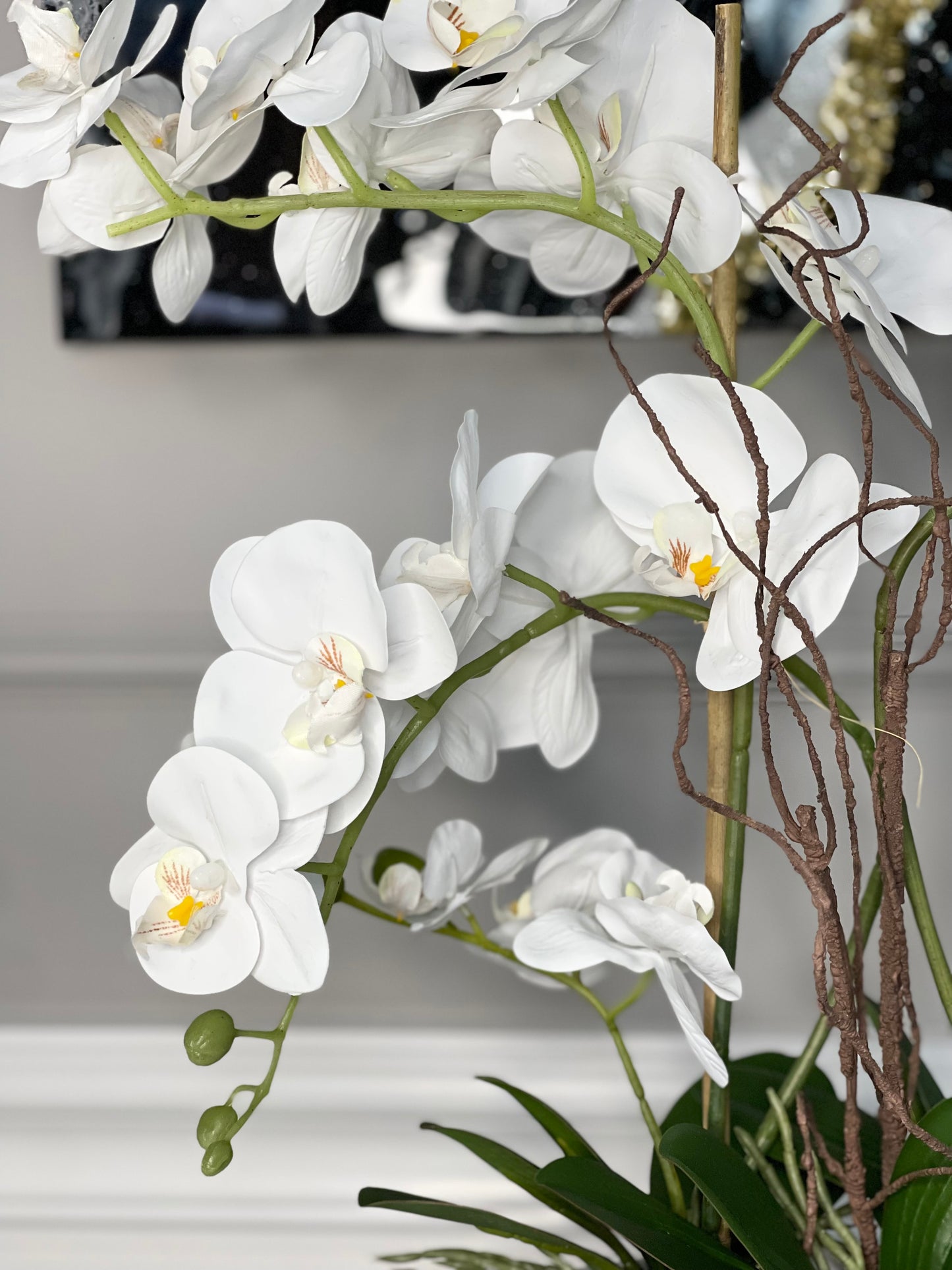 Phalaenopsis Orchid Floral Arrangement with White Vase