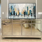 Sky Blue City Hand Painted Wall Art