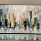 Sky Blue City Hand Painted Wall Art