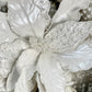 Sparkling White Poinsettia with Pearls, Set of 5