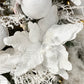 Glam White Poinsettia with Sequins, Set of 5