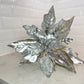 Silver Poinsettia with Glitter, Set of 5