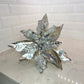 Silver Poinsettia with Glitter, Set of 5