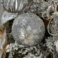 Glam Silver Glitter Flower Ornaments, 4 inch, Set of 24