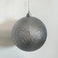 Large Glam Silver Glitter Round Ornaments, 4.8 inch, Set of 12