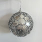 Glam Silver Glitter Flower Ornaments, 4 inch, Set of 24