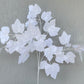 White Faux Leaves with Stems, Set of 3