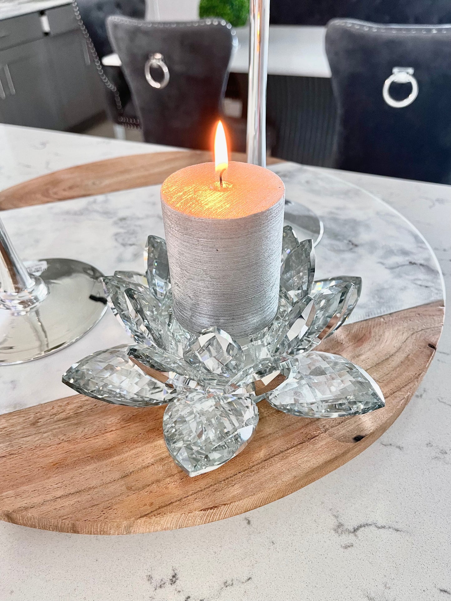 Crystal Lotus Candle Holder