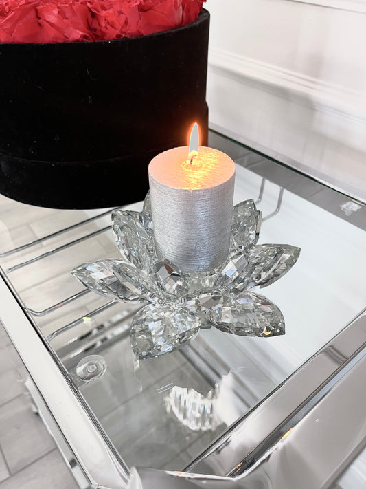 Crystal Lotus Candle Holder