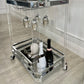 Ariana Silver Acrylic Serving Bar Cart