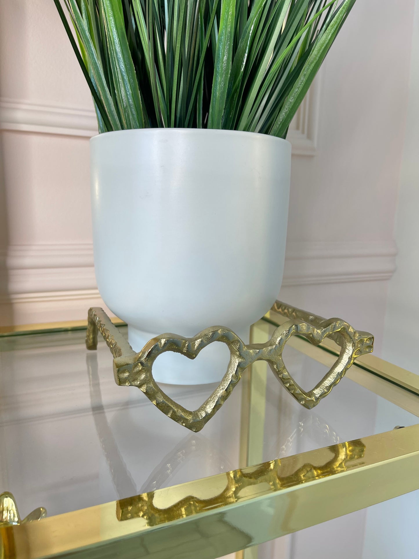 Gold Metal Heart Shaped Glasses