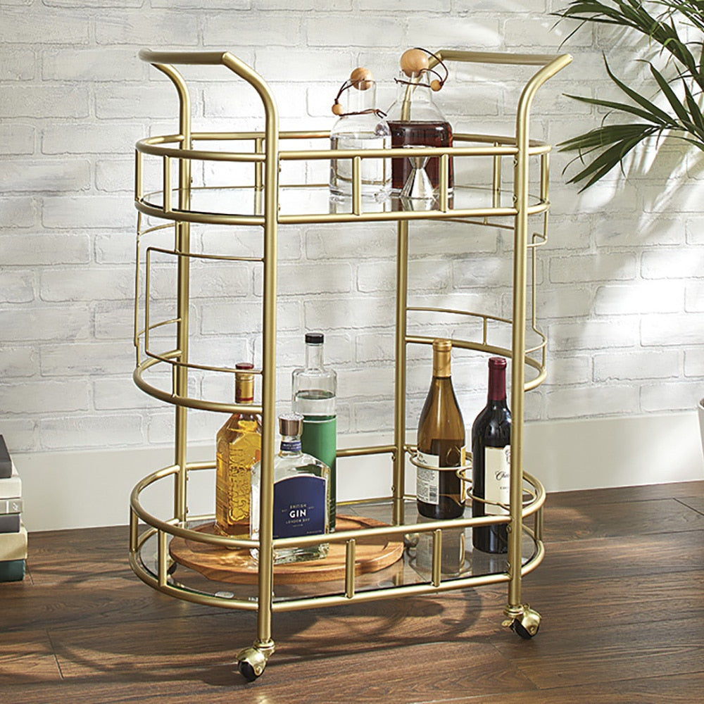 Carel Gold 2-Tier Serving Cart