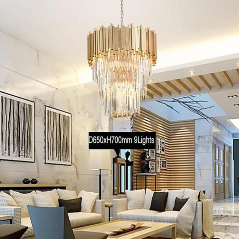 Dante Round Modern Crystal Pendant Light