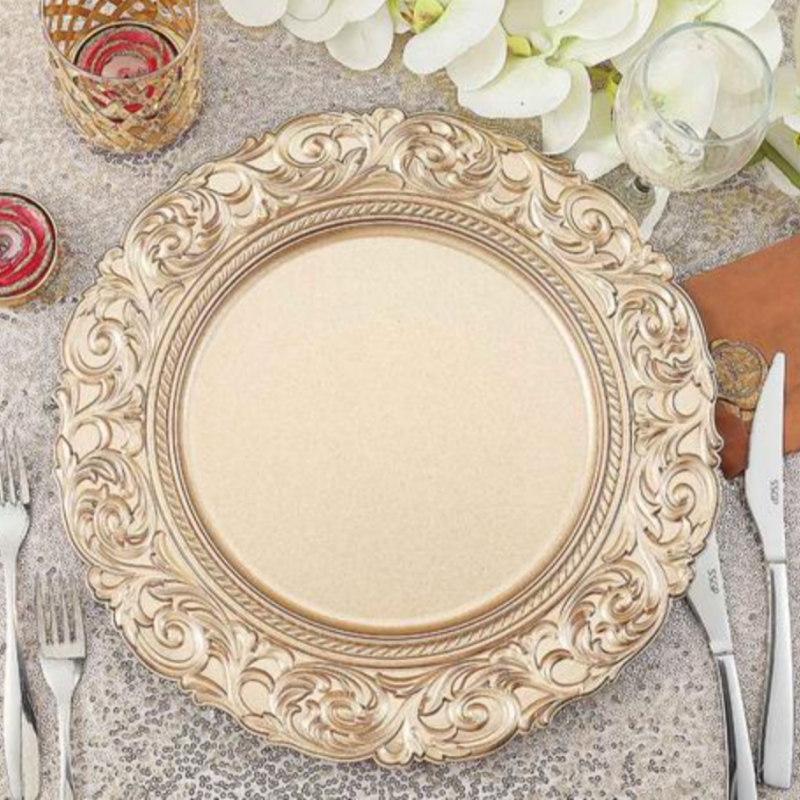 Angelie French Style Charger Plates, Set of 6