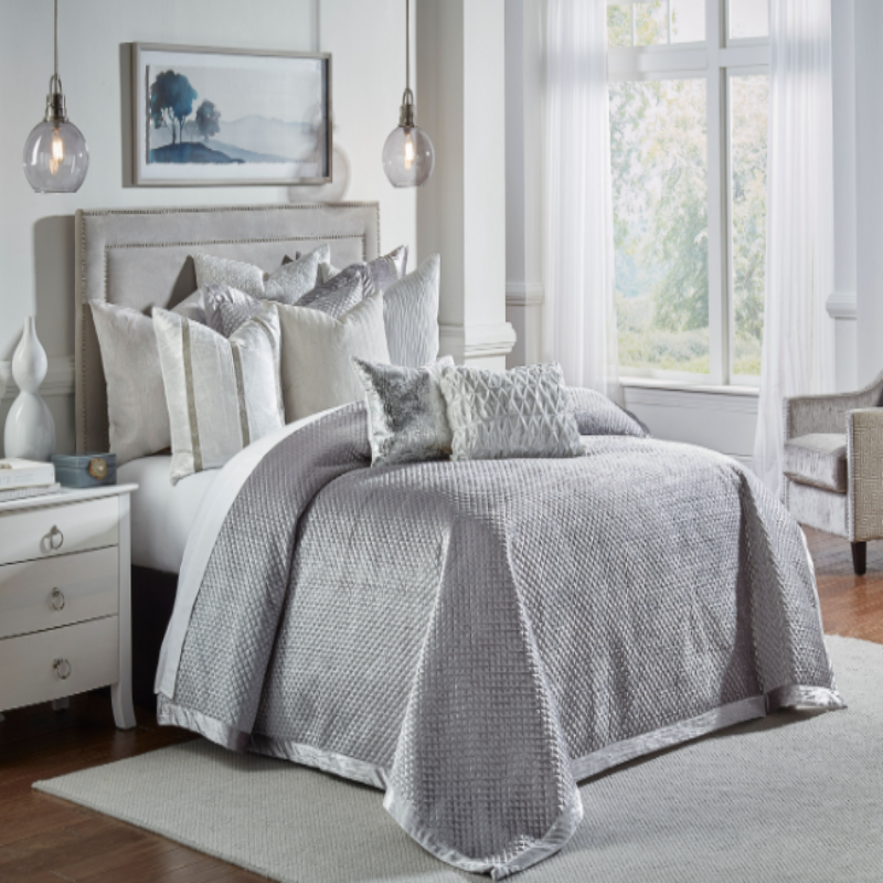 Amani Grey Quilt and Matching Pillow Covers