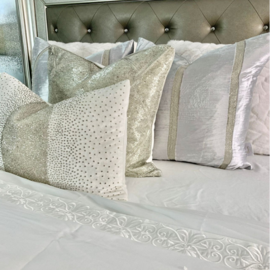 Amani Crushed Velvet Beaded Pillow 22’’