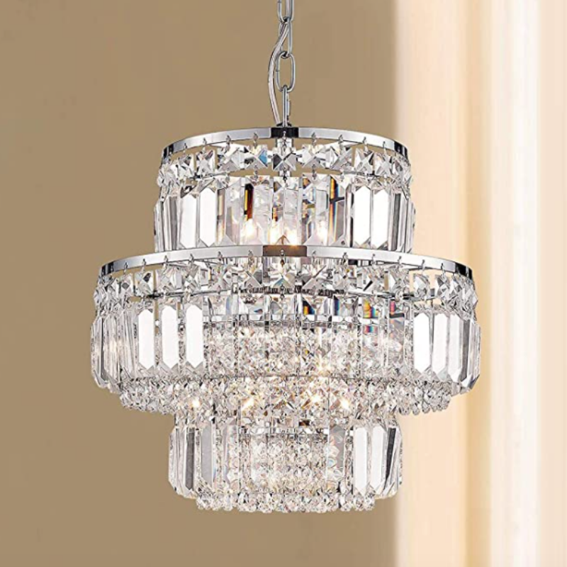 silver crystal chandelier