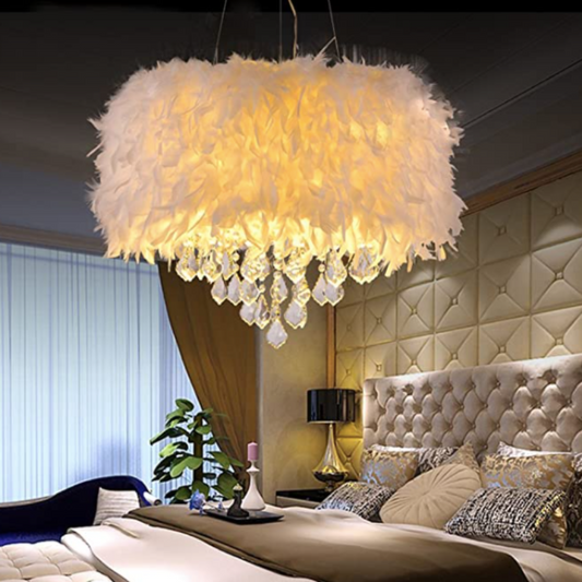 Totally Glam Feather Crystal Chandelier