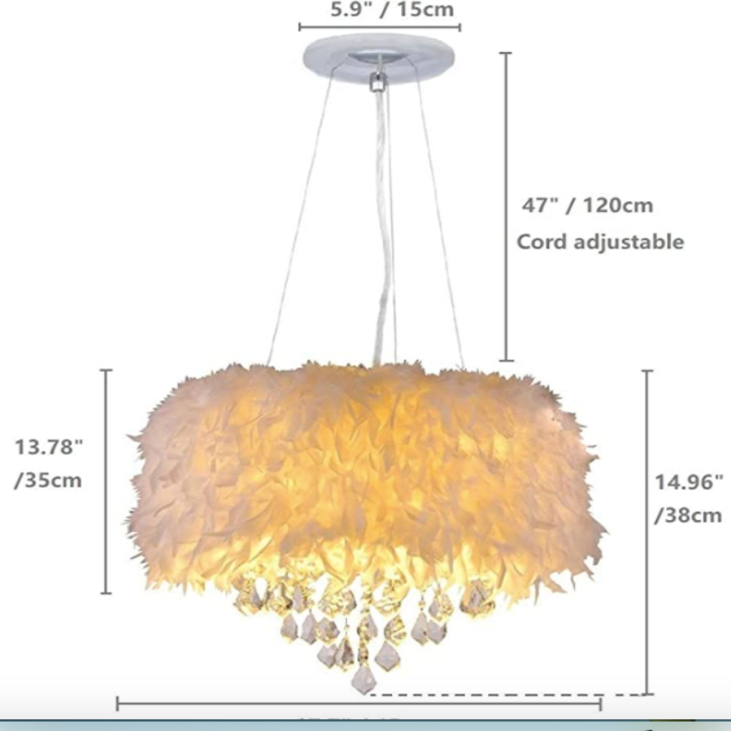 Totally Glam Feather Crystal Chandelier