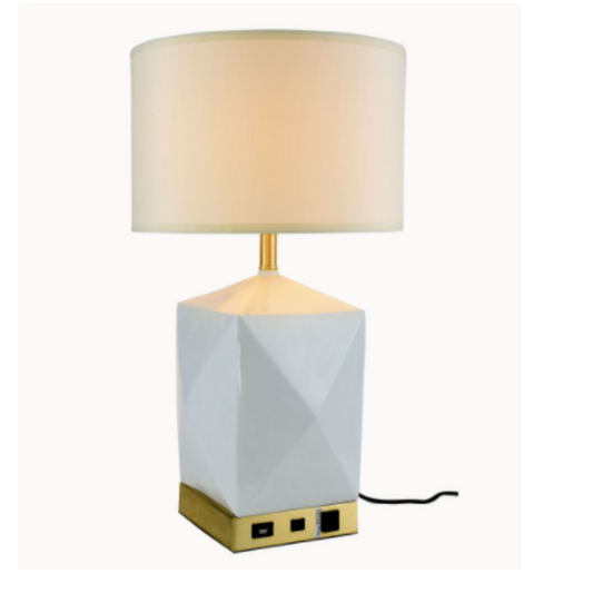 Brio Collection Brushed Brass and Frosted White Finish Table Lamp