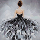 black and white hand painted dancer